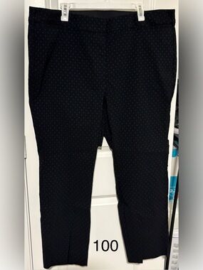 Lane Bryant Black Dress Pants with Blue Micro Dot Pattern